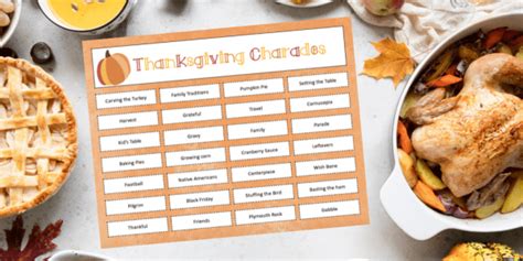 Thanksgiving Charades Printable Game For Families Views From A Step Stool
