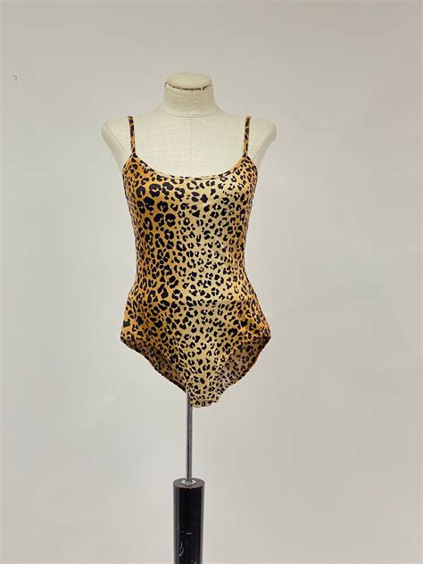 Vintage 1990s Leopard Print Bathing Suit Etsy Polska