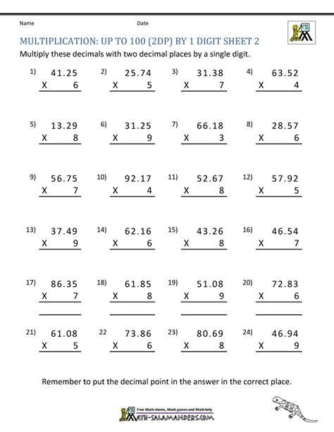 Printable Multiplication Sheet Th Grade Hot Sex Picture 660 The Best