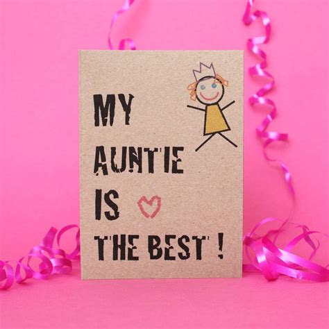 My Auntie Is The Best Card By Adam Regester Design Cards Birthday Cards For Niece Cool Cards