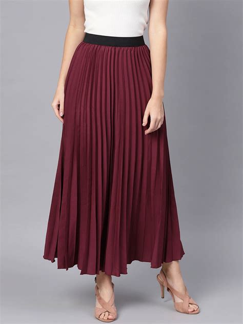 Burgundy Skirt Maxi Flared Skirt Pleated Skirt Plus Size Etsy