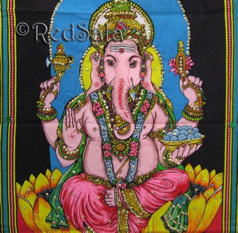 Hindu Elephant God Ganesh Ganesha India Wall Hanging M Redsala