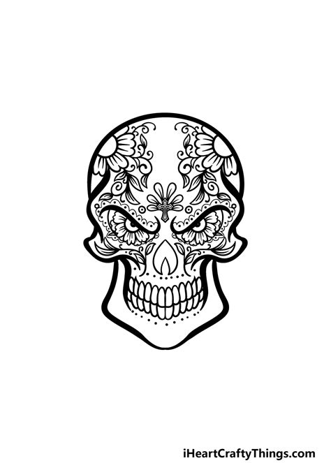 Simple Dia De Los Muertos Skull Drawings