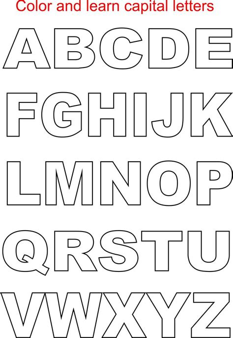 Printable alphabet letters & bubble letters versatile for a number of projects: Capital letters coloring printable page for kids