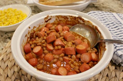The casserole is as attractive as it is flavorful. Classic Frank and Bean Casserole - Pams Daily Dish