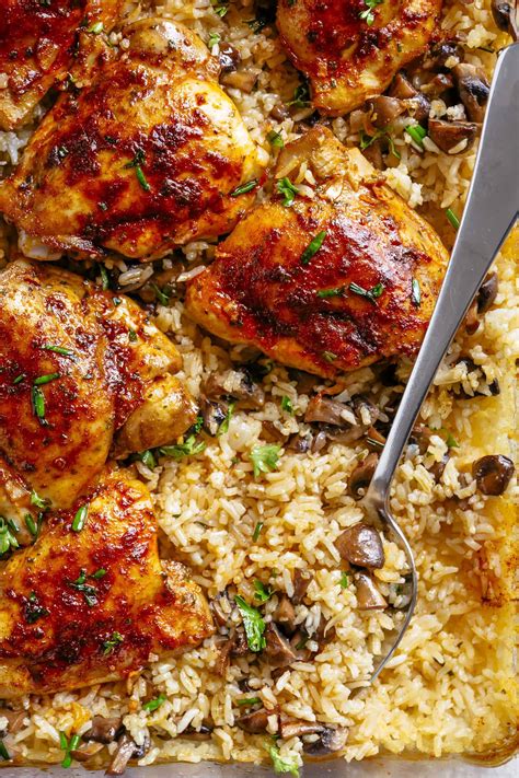 The chicken is tender and flavorful, and the sauce is creamy, thick, and decadent. Oven Baked Chicken And Rice - Cafe Delites