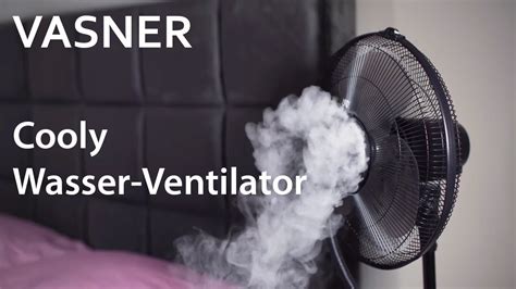 Werden die rotorblätter des ventilators mit wasser benetzt, wird /strong>ein angenehm frischer kühlnebel erzeugt. VASNER | Cooly Standventilator - der Ventilator mit Wasser ...