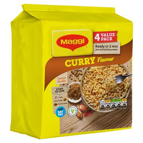 Maggi 3 Minute Instant Noodles Curry Flavour 4 X 592g Noodles