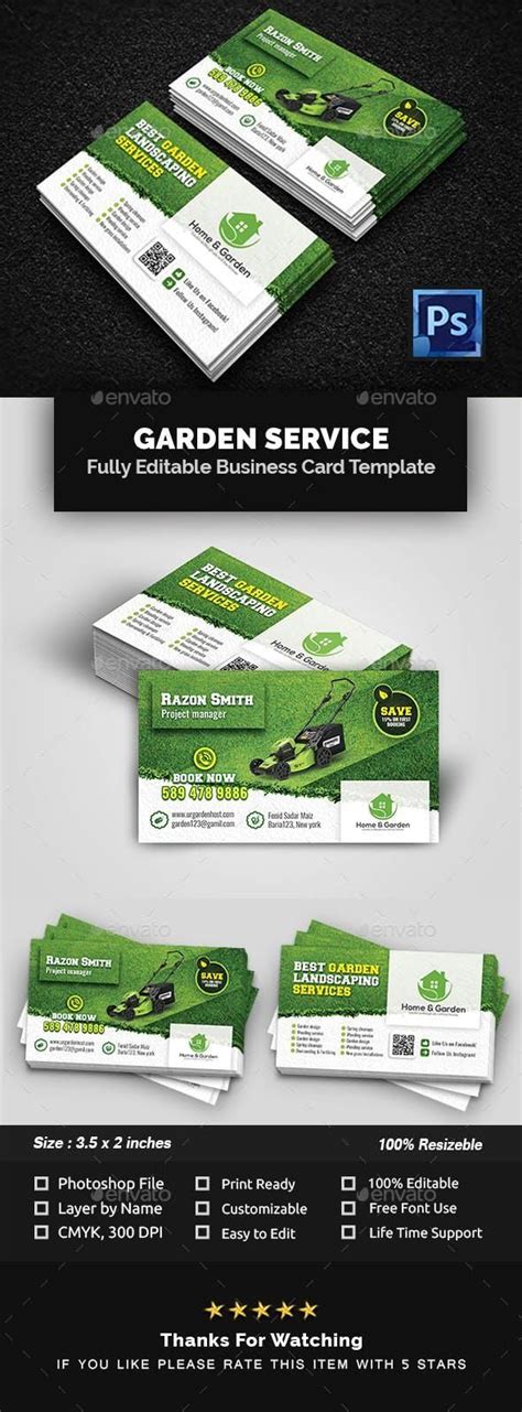 Ordering lawn care business cards. Garden Landscape Business Card Template | Free business ...
