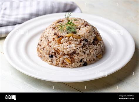 Traditional Delicious Turkish Food Rice Pilaf With Pine Nuts And