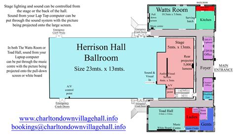 Hall Floor Plan Charlton Down Village Hall