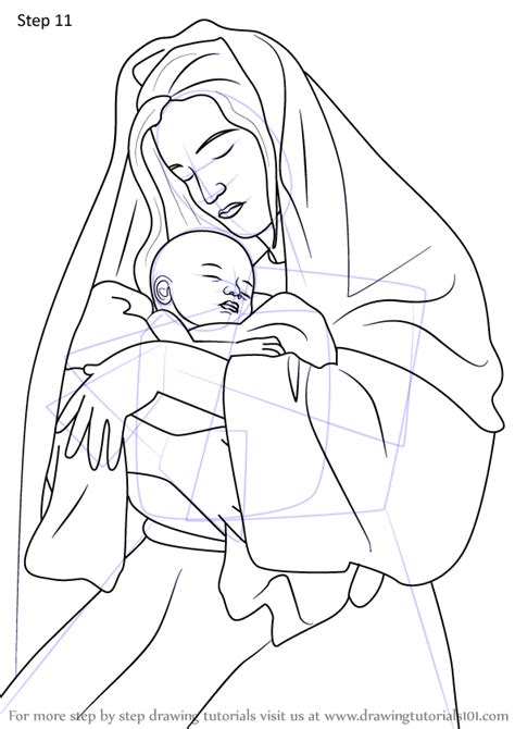 Hope you like this very easy. Learn How to Draw Mary holding Baby Jesus Nativity ...