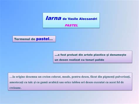 Ppt Iarna De Vasile Alecsandri Pastel Powerpoint Presentation Free Download Id1700187