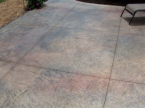 Rough Stone Textured Stamped Concrete Patio
