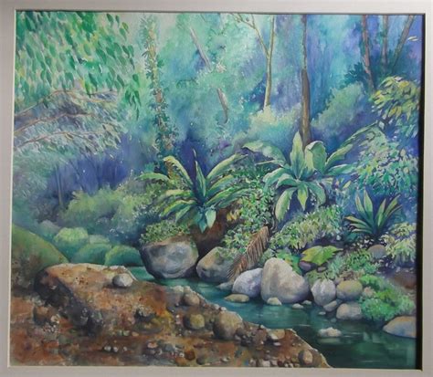 Original Watercolour Painting Rainforest St Lucia Etsy Uk