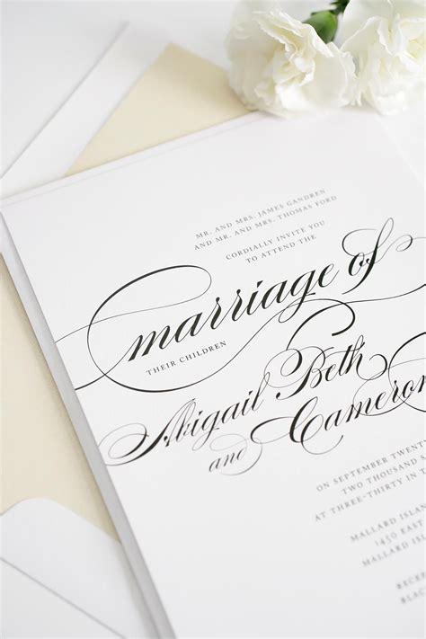 Beautiful Wedding Invitations With Swirls And Swashes In 2021