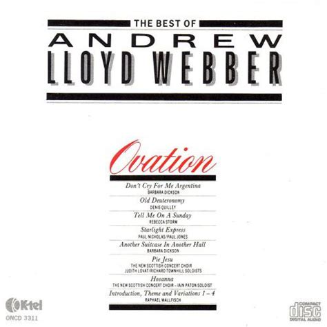 Andrew Lloyd Webber Ovation The Best Of Andrew Lloyd Webber Lp