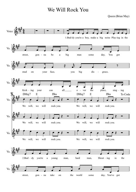 Here is the full song if you want to pu. We Will Rock You piano sheet music | Partition musicale gratuite, Partitions clarinette