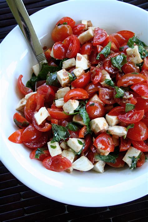 Cherry Tomato Salad With Basil And Mozzarella The Curvy Carrot