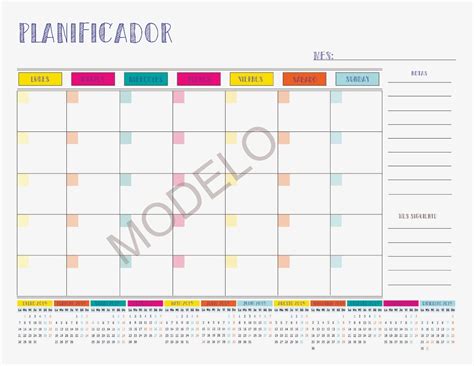 Planificador Diario Semanal Y Mensual Imprima Usted Mismo Bs 300 En Mercado Libre