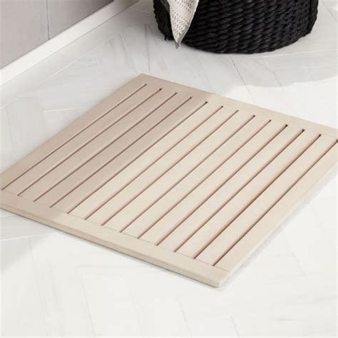 Shop Lateral Teak White Wash Bath Mat 21 75x23 Slatted Teak Bath Mat In A White Wash Finish