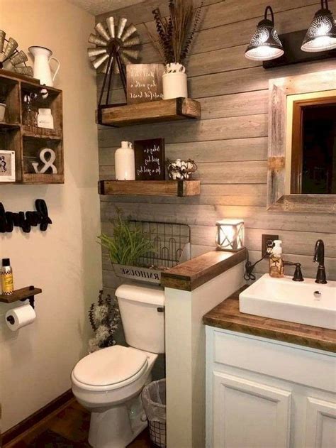 perfect rustic farmhouse bathroom design ideas  sweetyhomee