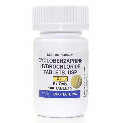 Cyclobenzaprine 10mg 100 Tablets