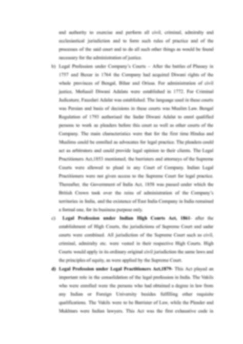 Solution History Of Legal Profession In India Studypool