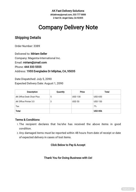 26 Free Delivery Note Templates Edit And Download