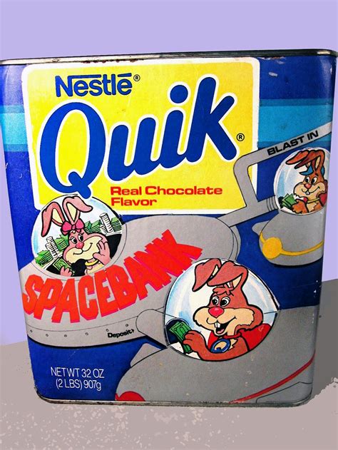 Nestle Quik Space Bank Circa 1970s Chocolate Milk Tin Container