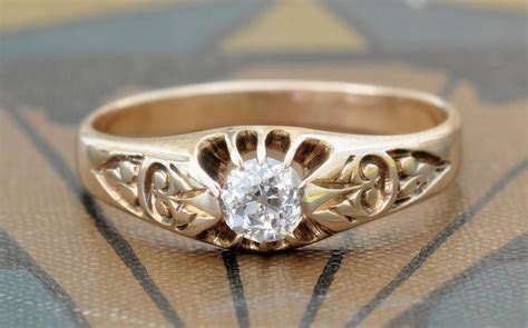 Victorian Engagement Ring Old Mine Cut Diamond Engagement Ring 1800s