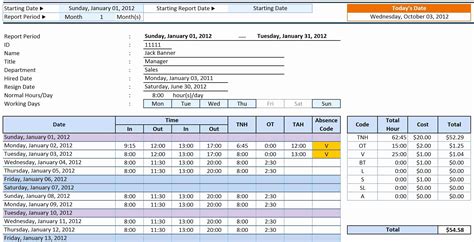 Timesheet Calculator With Lunch Break And Overtime Excel Templates