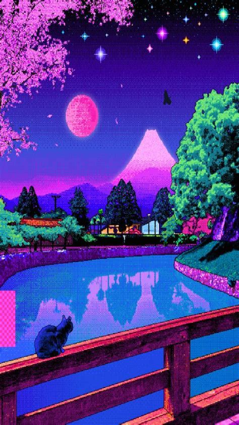 Discover more posts about chill anime. sfondi #vaporwave pixel art wallpaper in 2020 | Vaporwave ...