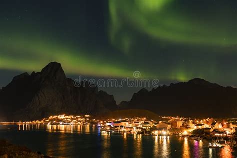 Majestic Landscape From Beautiful Northern Norway Shot At Midnight With