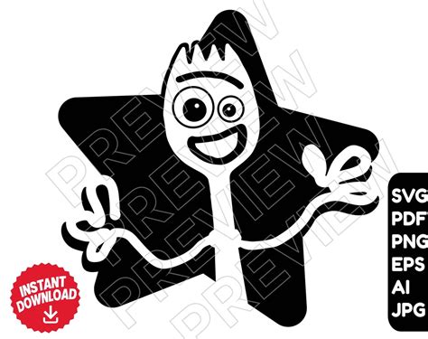 Forky Svg Png Vector Cut File Clipart Toy Story Svg Cut Etsy Uk