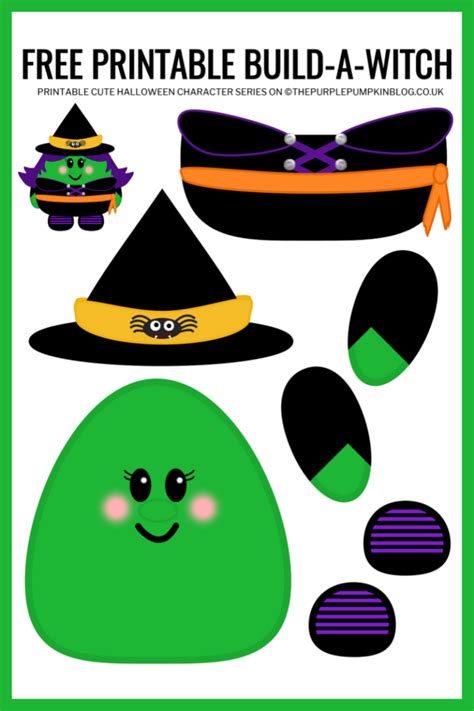 Build A Witch Free Printable Halloween Paper Craft For Kids