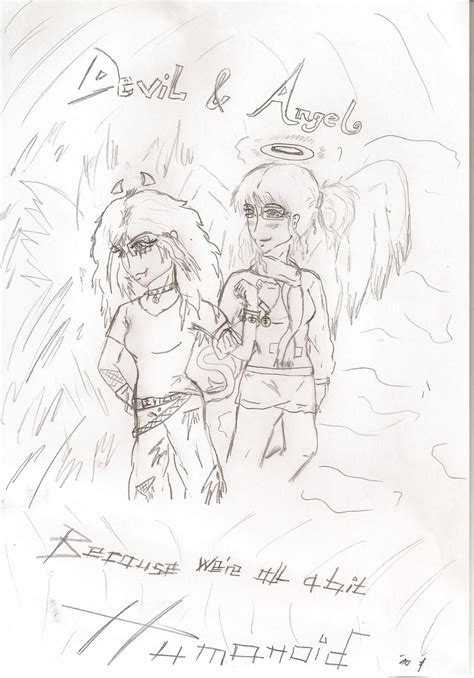 Angel And Devil Sketch By Raspberrys Heartbeat On Deviantart