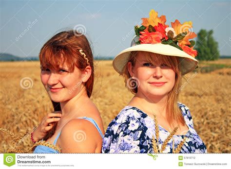 Womans In Golden Wheat Stock Photo Image Of Barley Beautiful