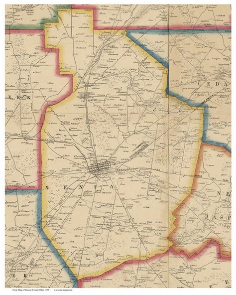 Xenia Ohio 1855 Old Town Map Custom Print Greene Co Old Maps