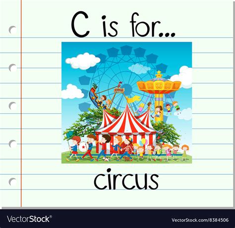 Flashcard Letter C Is For Circus Royalty Free Vector Image