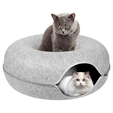 Donut Cat Bed Cat Tunnel Interactive Play Toy Dual Use Ferrets Rabbit
