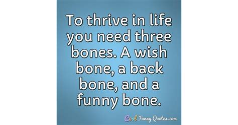 To Thrive In Life You Need Three Bones A Wish Bone A
