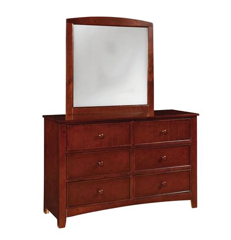Furniture Of America Omnus Cherry Dresser And Mirror Dresser With