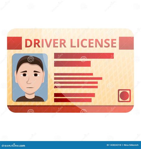 Auto Driver License Icon Cartoon Style Stock Vector Illustration Of
