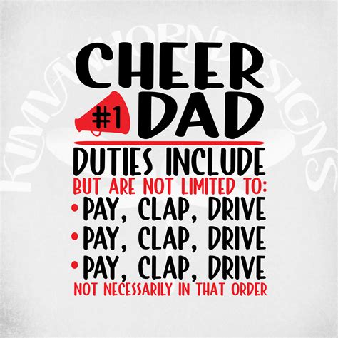 Cheer Dad Svg Cheerleader Svg Cheer Dad Duties Include Pay Etsy Canada