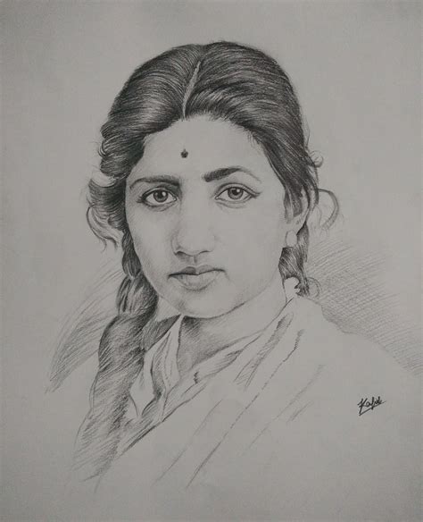 Just Finished This Portrait Of Lata Mangeshkar Yesterday Rindia
