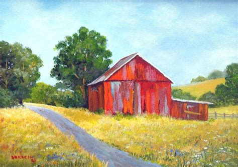 Pin By Shelby Shank On Diy And Paintings Barn Painting Landscape Art