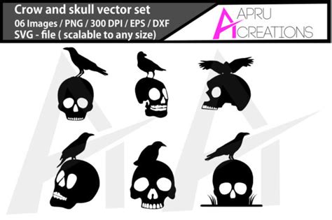 Crow And Skull Vector Graphic By Aparnastjp · Creative Fabrica