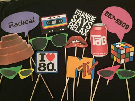 80s Themed Photo Booth Props 80s Birthday Parties 80s Theme Party