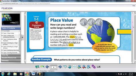 Envision Math 5th Grade Common Core Learning Place Value